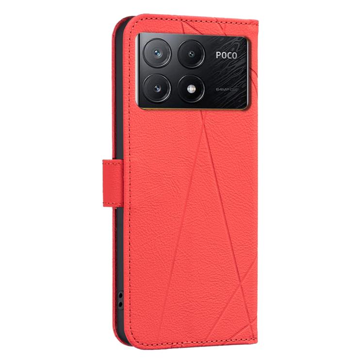 For Redmi K70E Geometric Pattern RFID Leather Phone Case