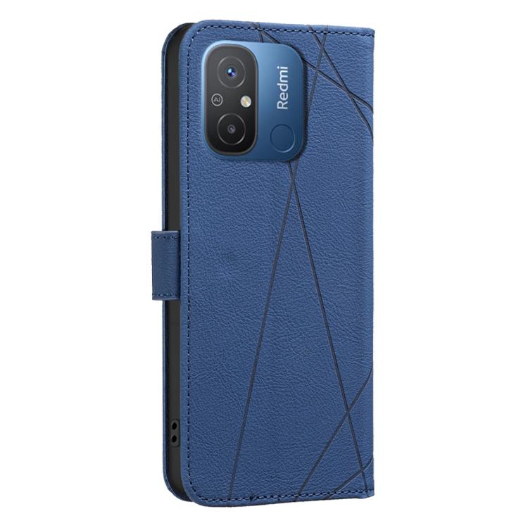 For Redmi 12C Geometric Pattern RFID Leather Phone Case