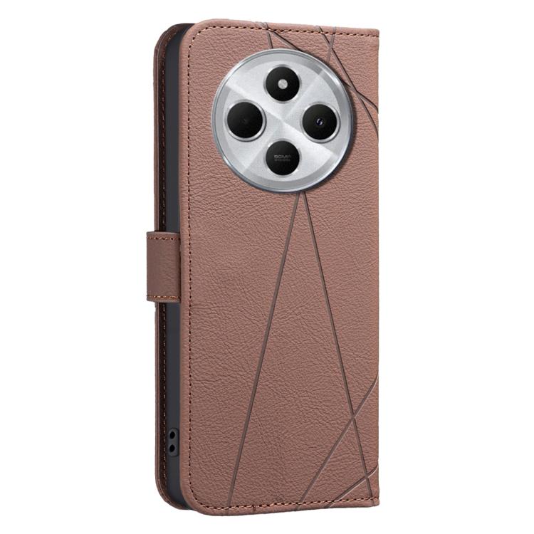 For Redmi 14C Geometric Pattern RFID Leather Phone Case