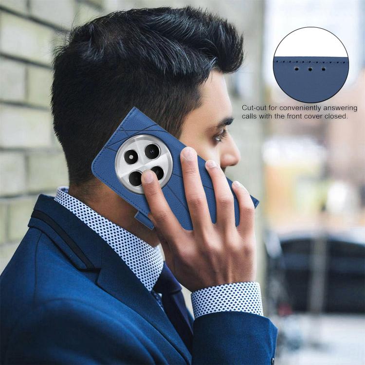 For Redmi 14C Geometric Pattern RFID Leather Phone Case
