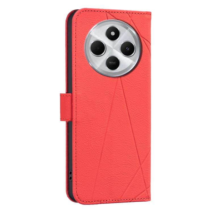 For Redmi 14C Geometric Pattern RFID Leather Phone Case