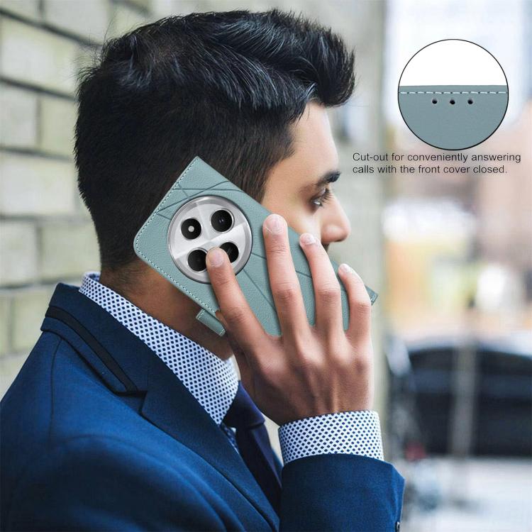 For Redmi 14C Geometric Pattern RFID Leather Phone Case