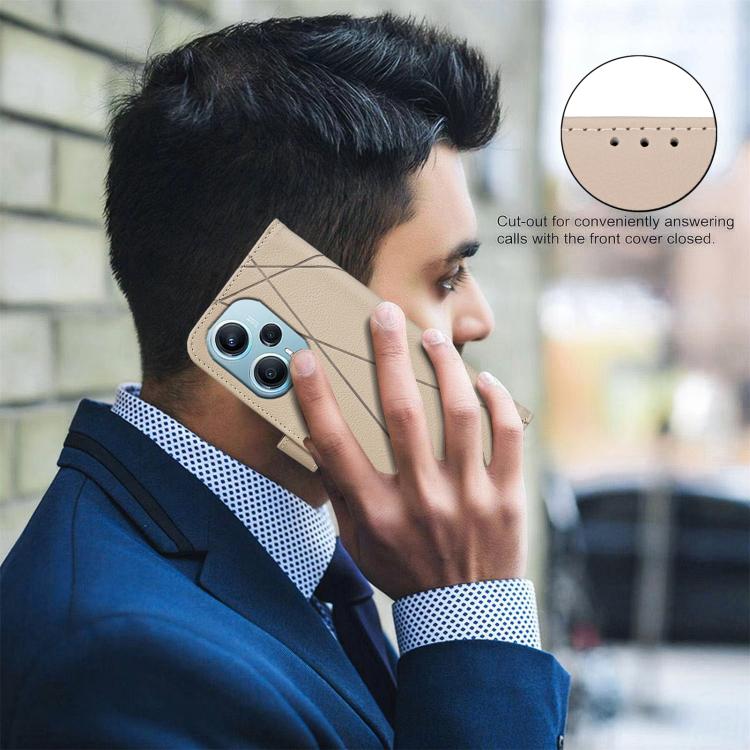 For Redmi Note 12 Turbo Geometric Pattern RFID Leather Phone Case