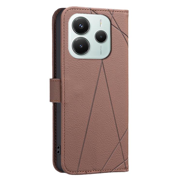 For Xiaomi Poco M7 Pro 5G  Geometric Pattern RFID Leather Phone Case