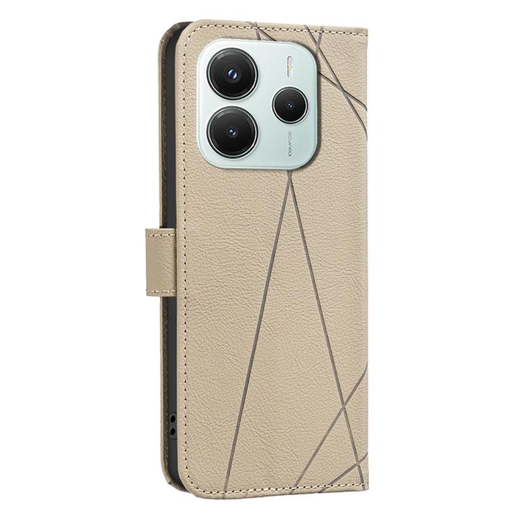 For Xiaomi Poco M7 Pro 5G  Geometric Pattern RFID Leather Phone Case