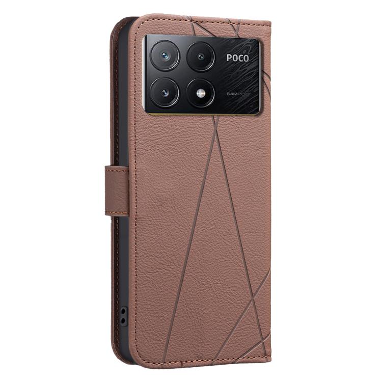 For Xiaomi Poco X6 Pro Geometric Pattern RFID Leather Phone Case