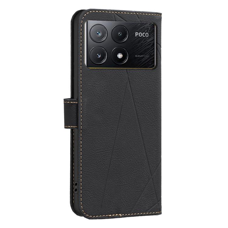 For Xiaomi Poco X6 Pro Geometric Pattern RFID Leather Phone Case