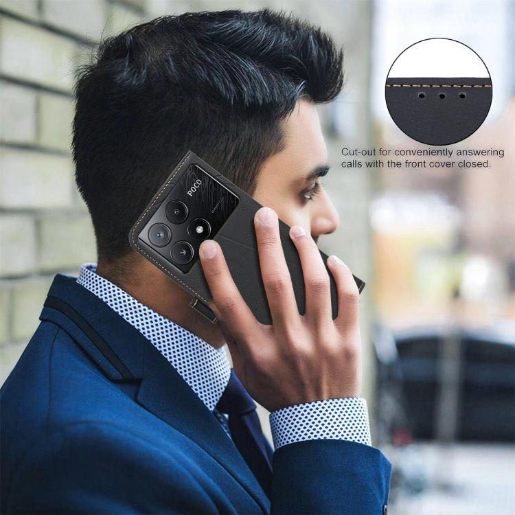 For Xiaomi Poco X6 Pro Geometric Pattern RFID Leather Phone Case