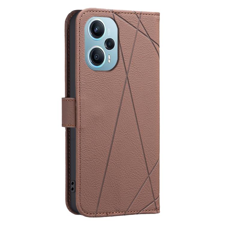 For Xiaomi Poco F5 5G Geometric Pattern RFID Leather Phone Case