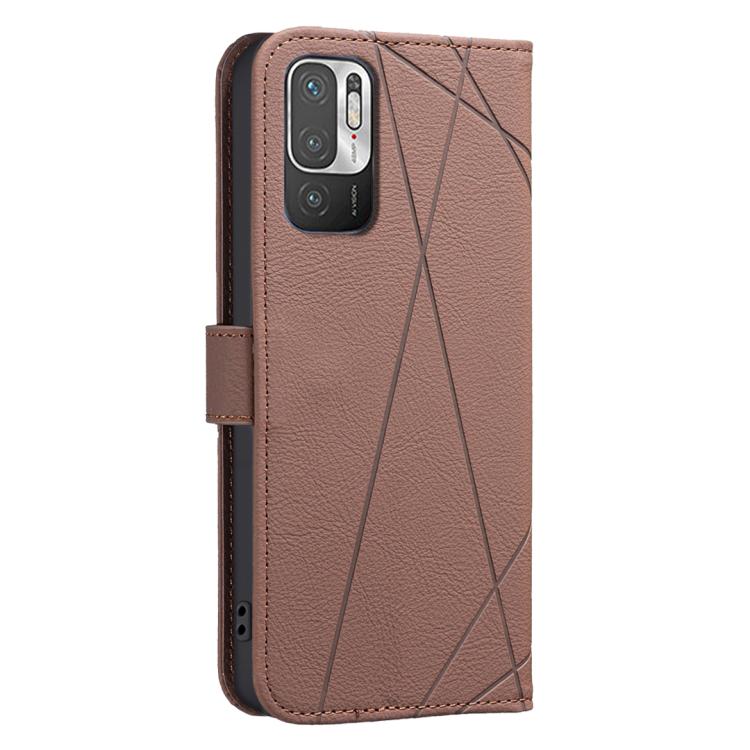 For Xiaomi Poco M3 Pro Geometric Pattern RFID Leather Phone Case