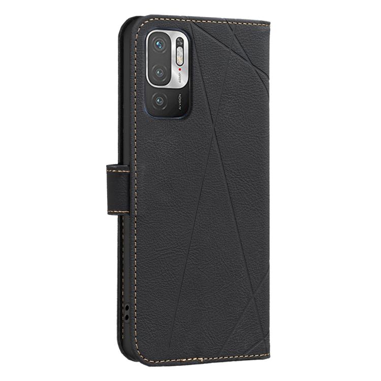 For Xiaomi Poco M3 Pro Geometric Pattern RFID Leather Phone Case