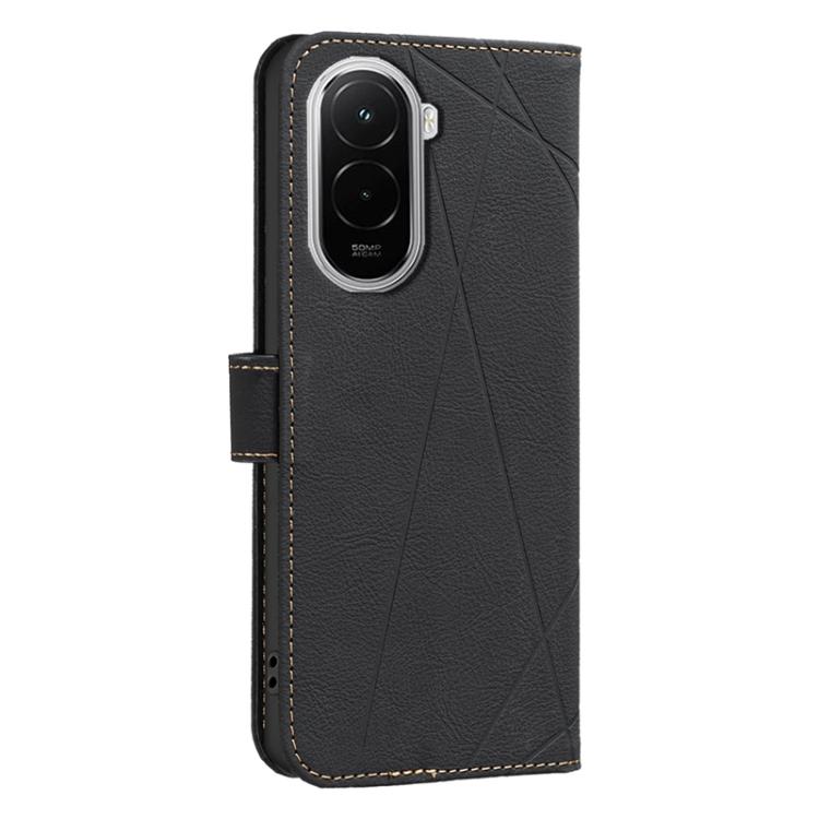 For Xiaomi Poco M7 4G 169mm Geometric Pattern RFID Leather Phone Case