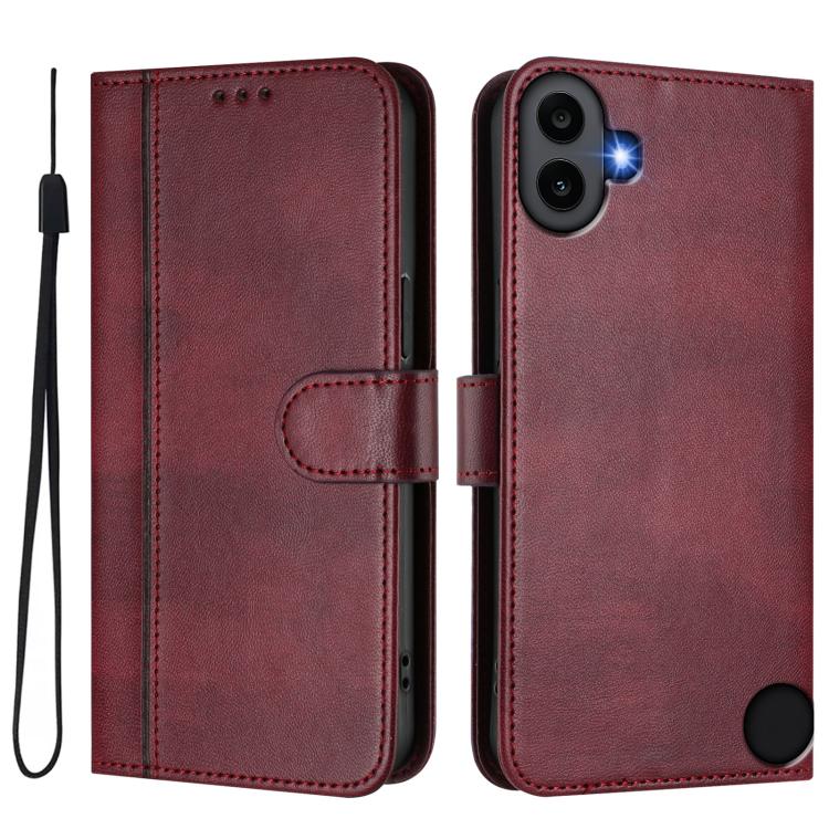 For Nothing CMF Phone 1 Line Splicing Buckle Retro Leather Phone Case