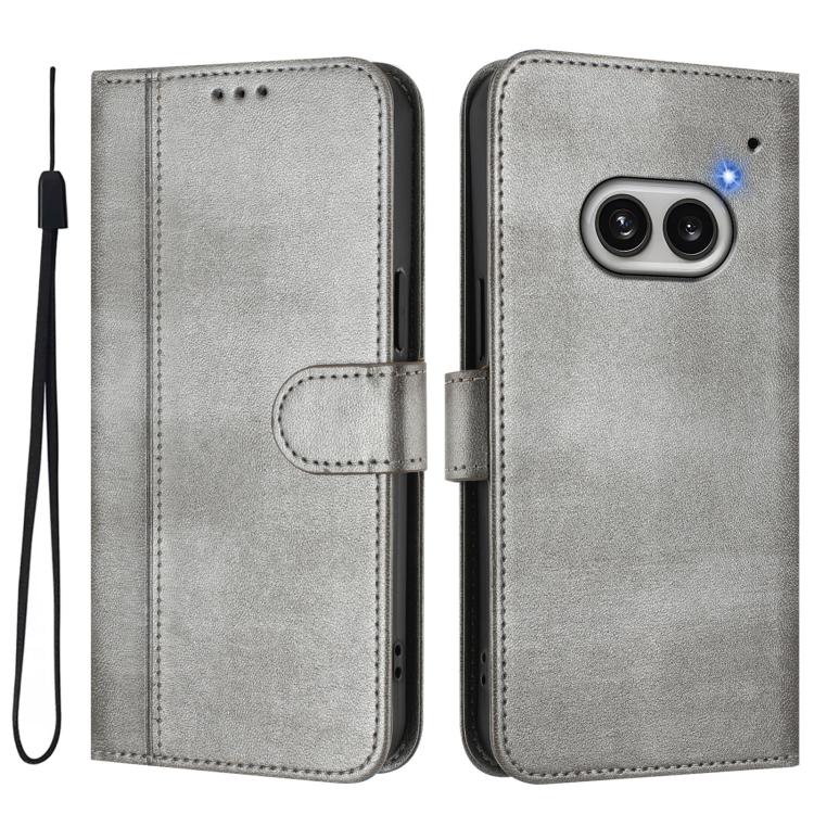For Nothing Phone 2a Line Splicing Buckle Retro Leather Phone Case