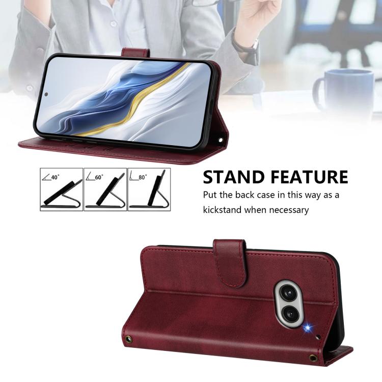 For Nothing Phone 2a Line Splicing Buckle Retro Leather Phone Case