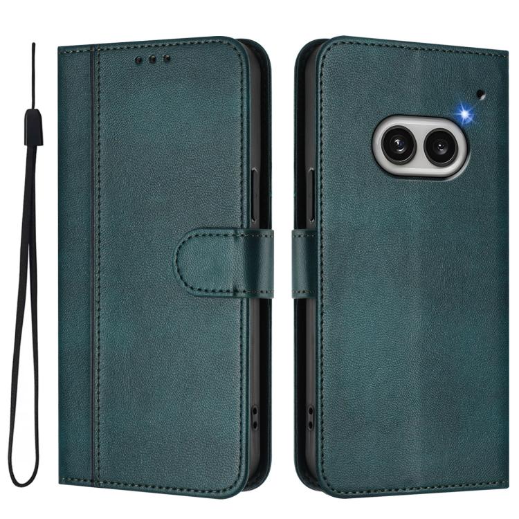 For Nothing Phone 2a Line Splicing Buckle Retro Leather Phone Case