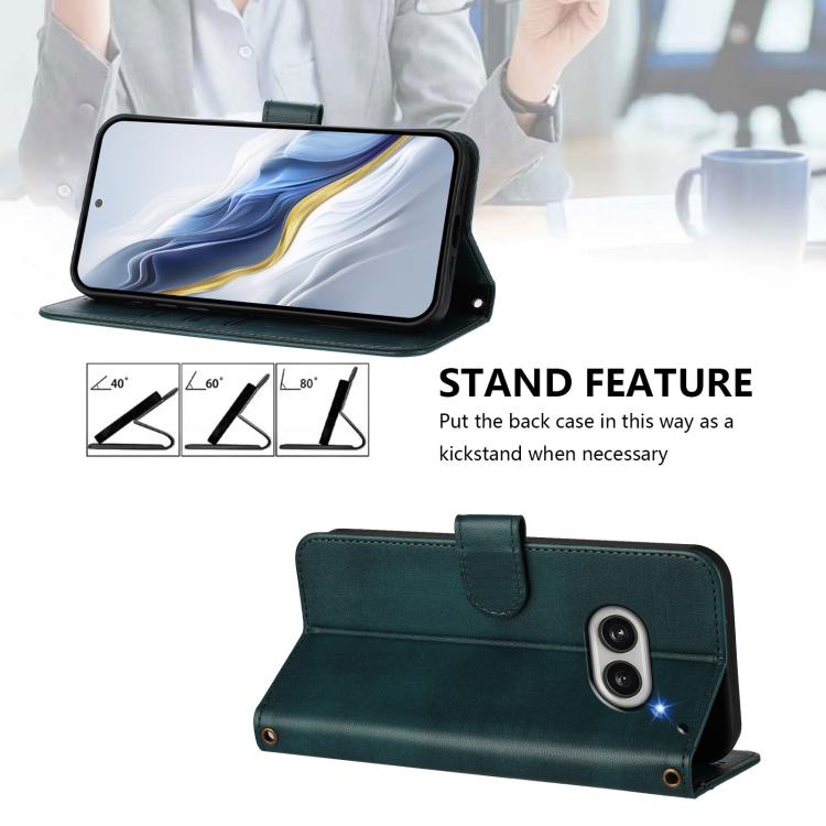 For Nothing Phone 2a Line Splicing Buckle Retro Leather Phone Case