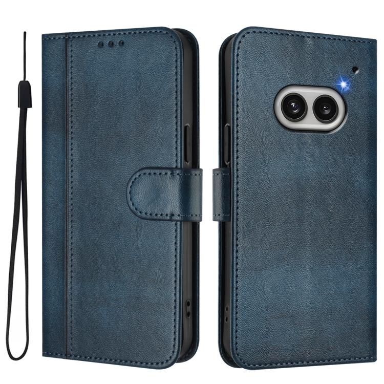 For Nothing Phone 2a Line Splicing Buckle Retro Leather Phone Case