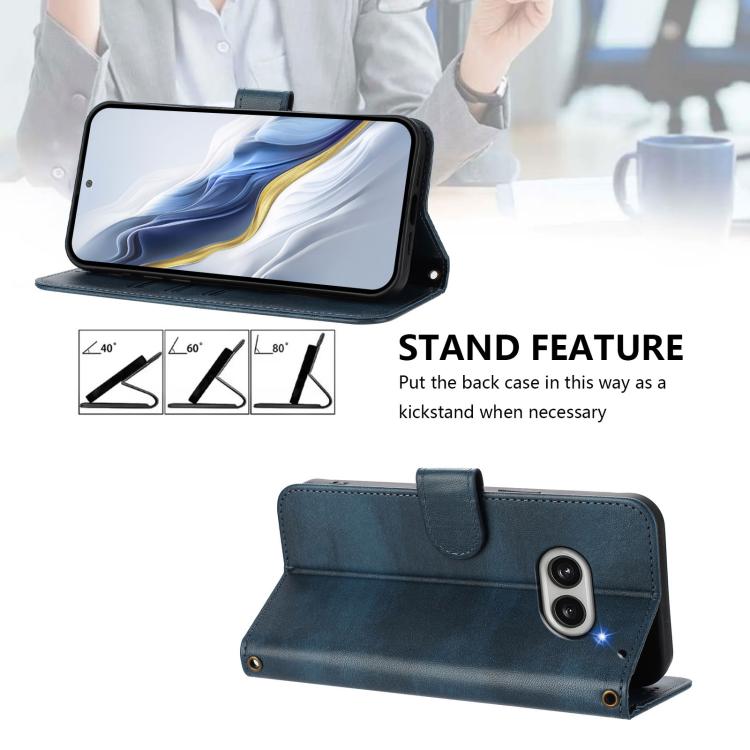 For Nothing Phone 2a Line Splicing Buckle Retro Leather Phone Case