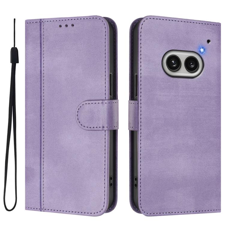 For Nothing Phone 2a Line Splicing Buckle Retro Leather Phone Case