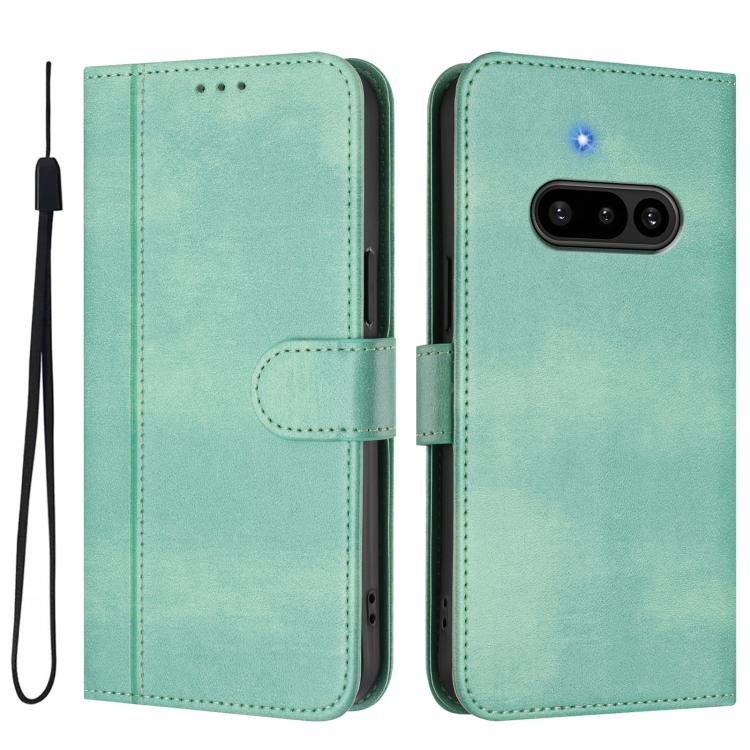 For Nothing Phone 3a Line Splicing Buckle Retro Leather Phone Case