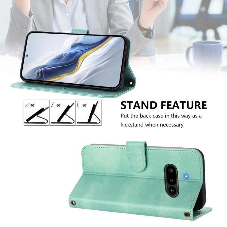 For Nothing Phone 3a Line Splicing Buckle Retro Leather Phone Case