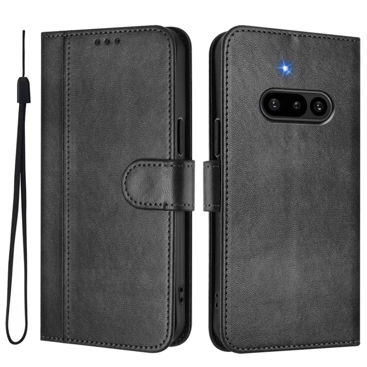 For Nothing Phone 3a Line Splicing Buckle Retro Leather Phone Case