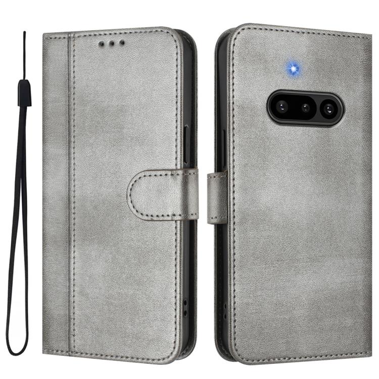 For Nothing Phone 3a Line Splicing Buckle Retro Leather Phone Case