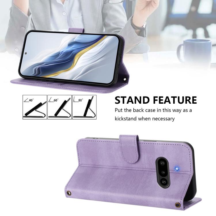 For Nothing Phone 3a Line Splicing Buckle Retro Leather Phone Case