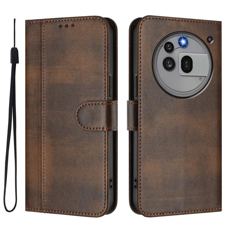 For Nothing Phone 3a Pro Line Splicing Buckle Retro Leather Phone Case