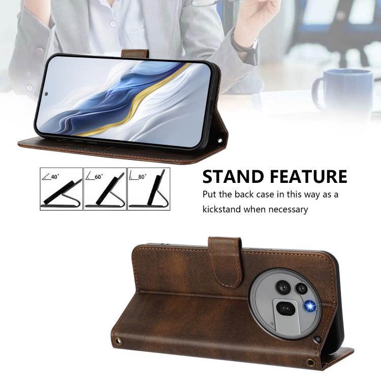 For Nothing Phone 3a Pro Line Splicing Buckle Retro Leather Phone Case