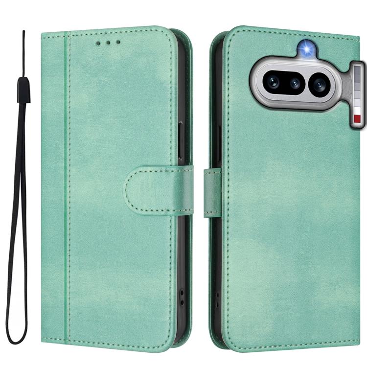 For Nothing Phone 4a Line Splicing Buckle Retro Leather Phone Case