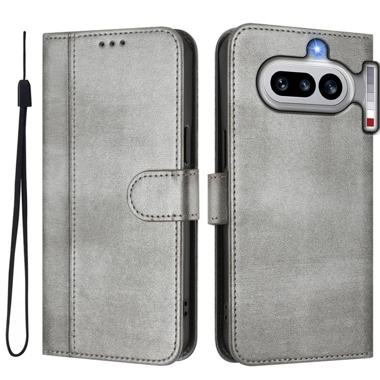 For Nothing Phone 4a Line Splicing Buckle Retro Leather Phone Case