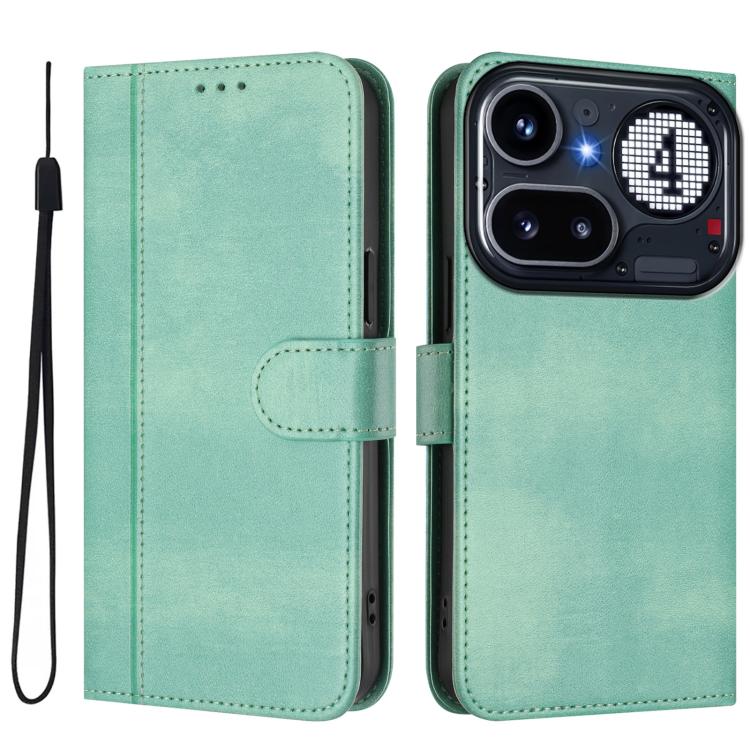 For Nothing Phone 4a Pro Line Splicing Buckle Retro Leather Phone Case