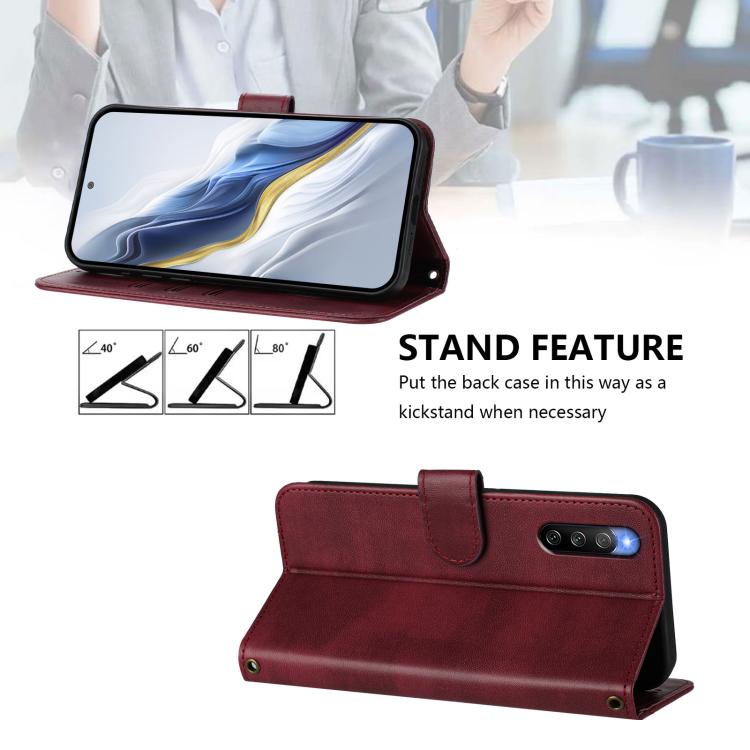 For Sony Xperia 10 IV 2023 Line Splicing Buckle Retro Leather Phone Case