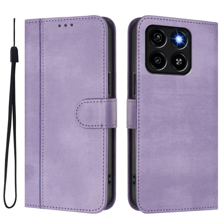 For ZTE Blade A35 / A55 Line Splicing Buckle Retro Leather Phone Case