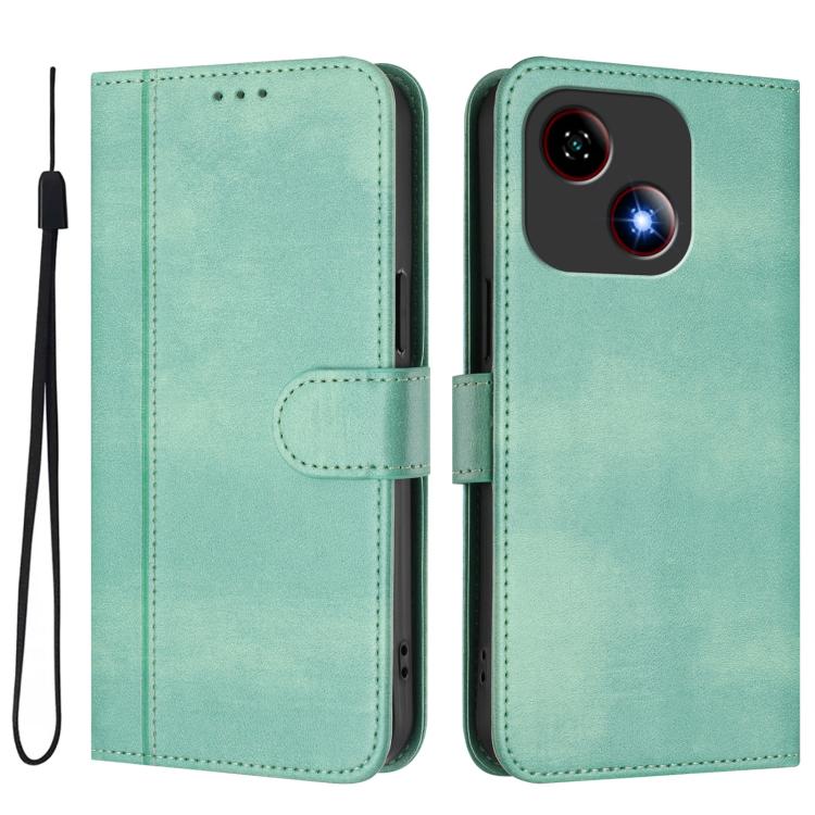 For ZTE Blade A35e Line Splicing Buckle Retro Leather Phone Case