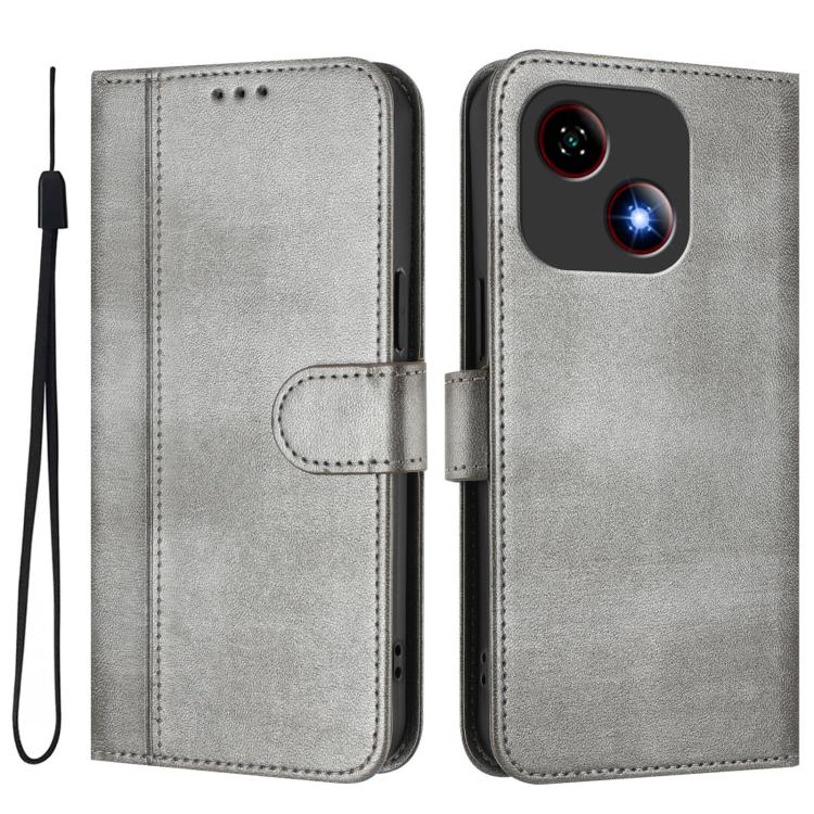 For ZTE Blade A35e Line Splicing Buckle Retro Leather Phone Case