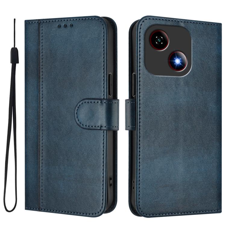 For ZTE Blade A35e Line Splicing Buckle Retro Leather Phone Case