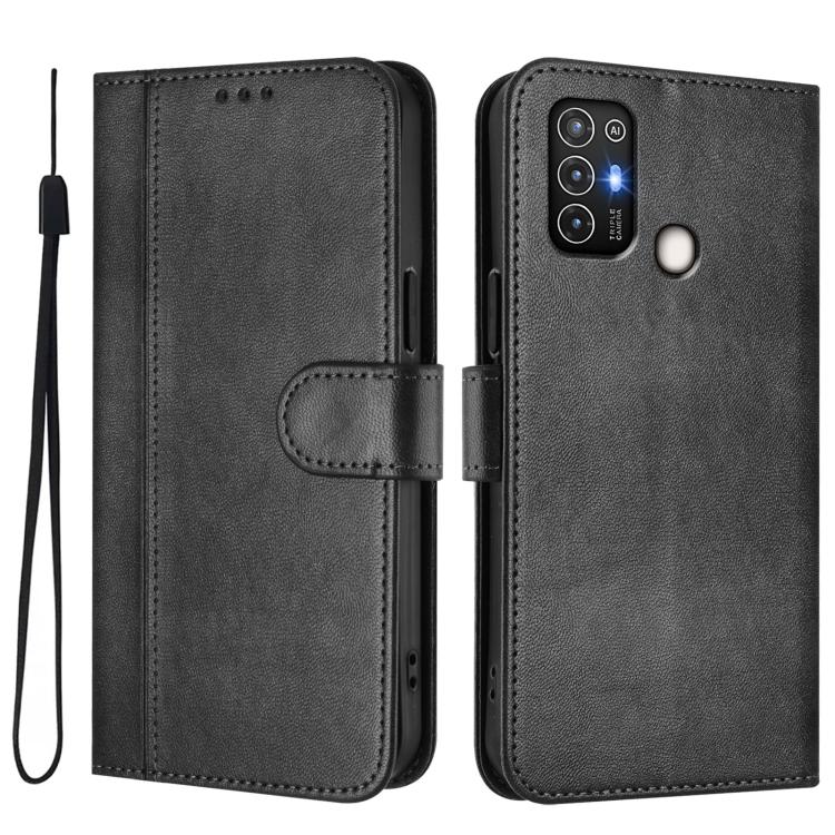 For ZTE Blade A52 Line Splicing Buckle Retro Leather Phone Case