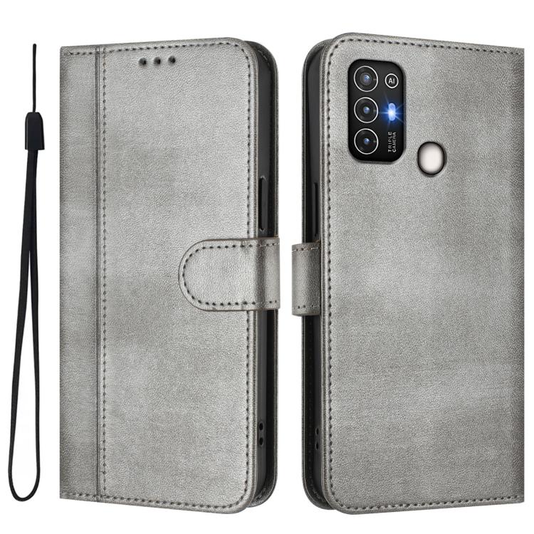 For ZTE Blade A52 Line Splicing Buckle Retro Leather Phone Case