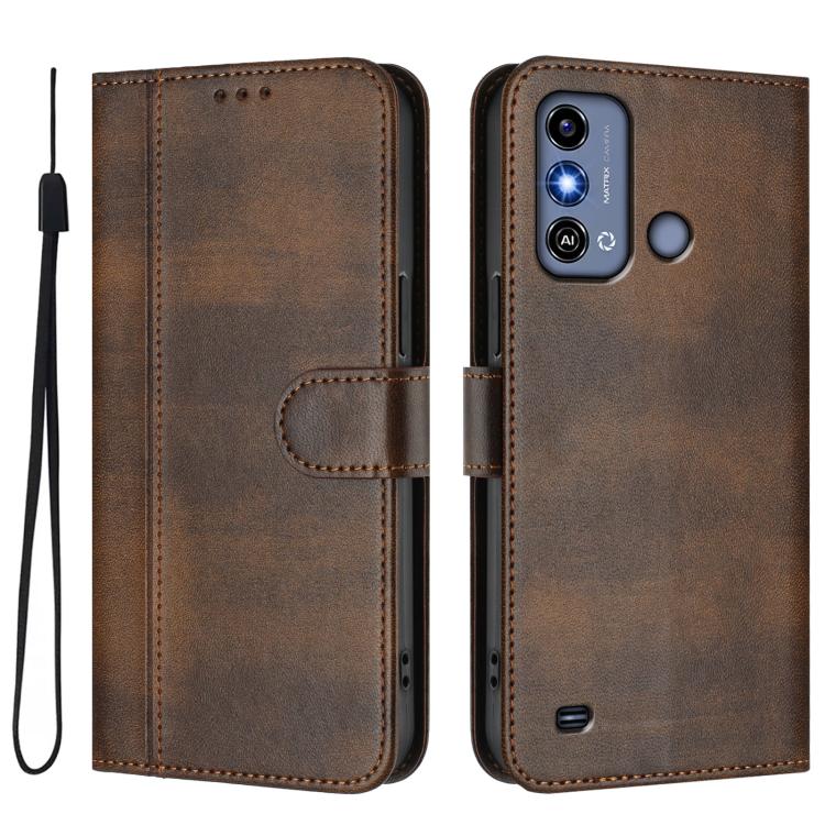 For ZTE Blade A53 / A53+ Line Splicing Buckle Retro Leather Phone Case