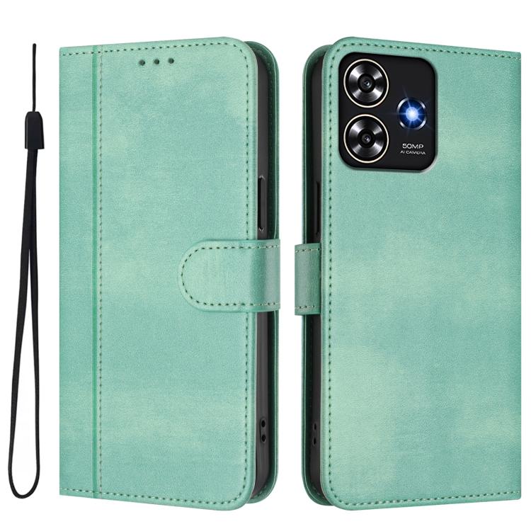 For ZTE Blade A73 4G Line Splicing Buckle Retro Leather Phone Case