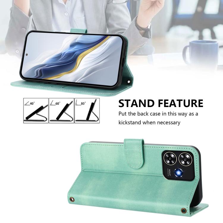 For ZTE Blade A73 4G Line Splicing Buckle Retro Leather Phone Case