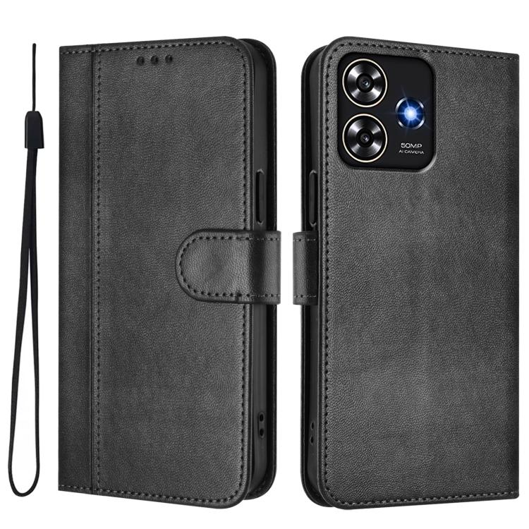 For ZTE Blade A73 4G Line Splicing Buckle Retro Leather Phone Case