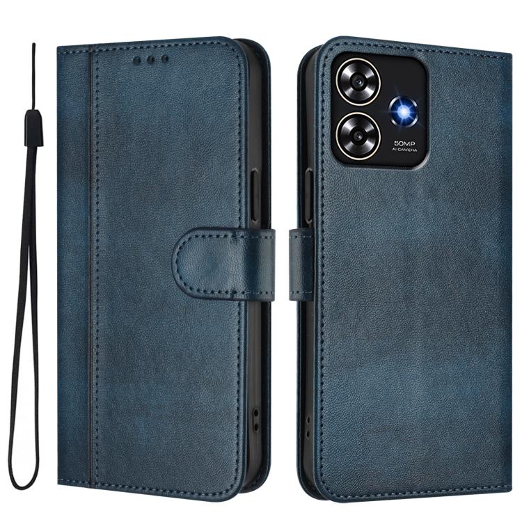 For ZTE Blade A73 4G Line Splicing Buckle Retro Leather Phone Case