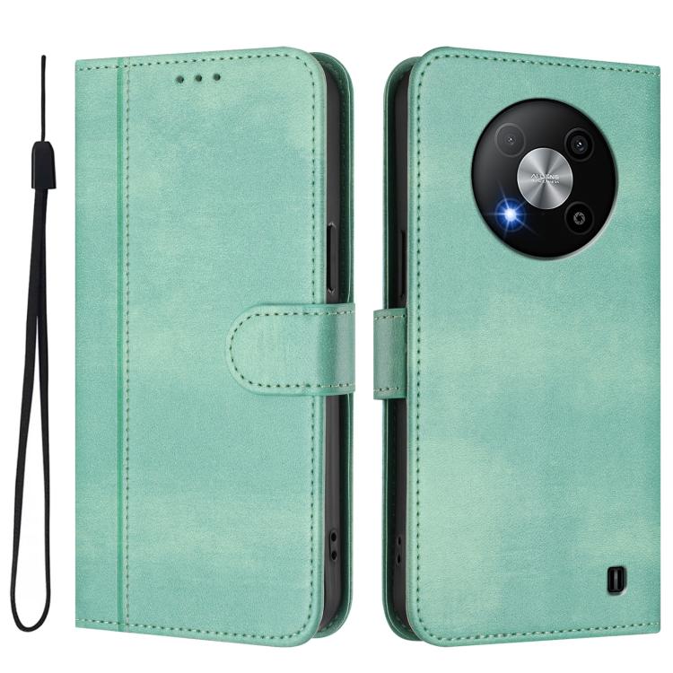 For ZTE Blade A73 5G Line Splicing Buckle Retro Leather Phone Case