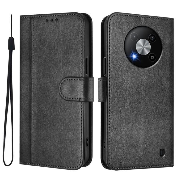 For ZTE Blade A73 5G Line Splicing Buckle Retro Leather Phone Case