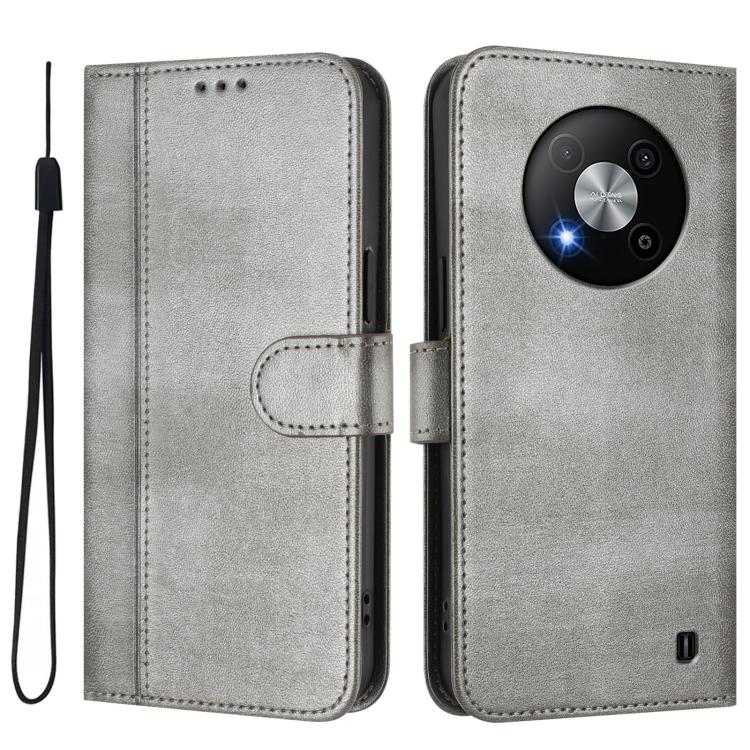 For ZTE Blade A73 5G Line Splicing Buckle Retro Leather Phone Case