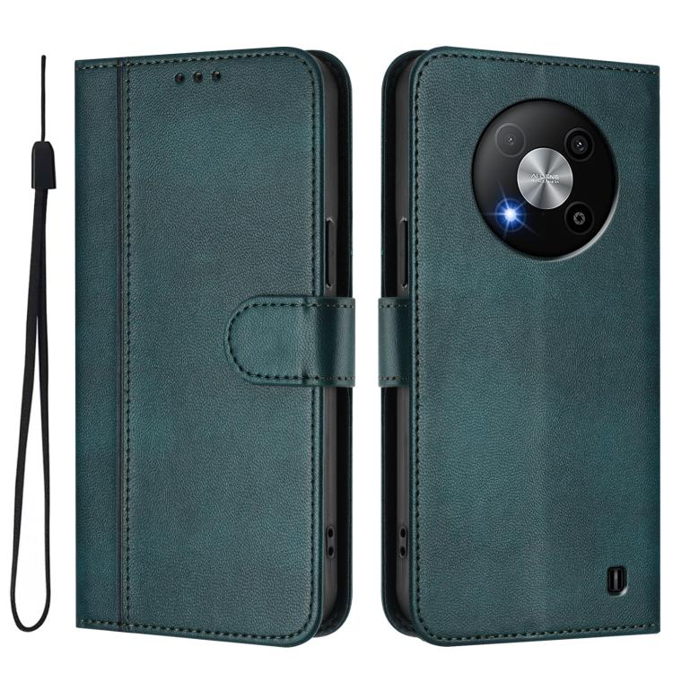 For ZTE Blade A73 5G Line Splicing Buckle Retro Leather Phone Case